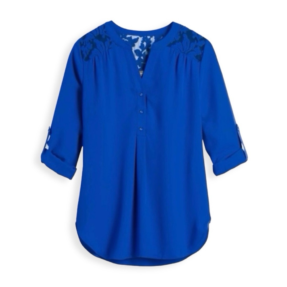 Market & Spruce Embroidery Detail Blouse